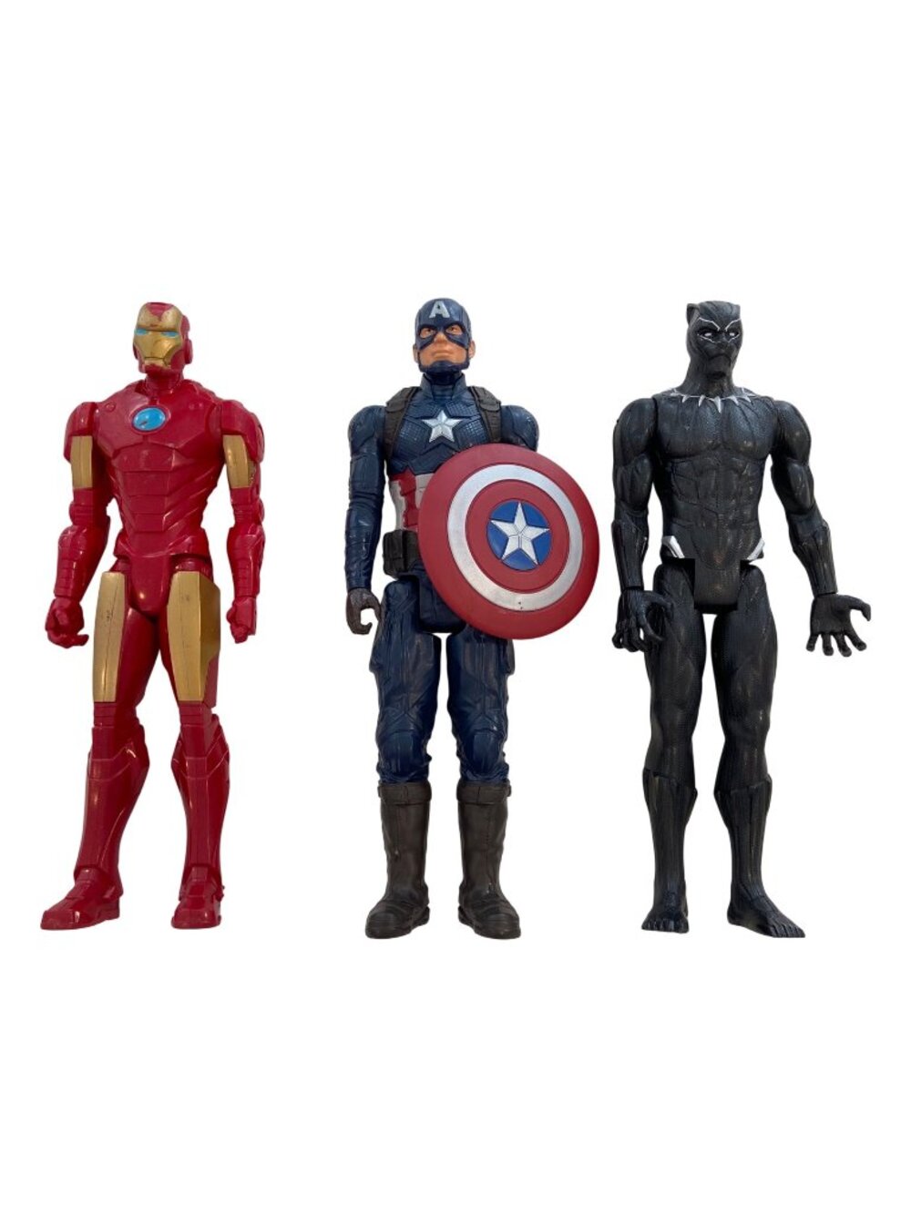 Marvel Avengers 3-Pack Action Figures Iron Man Captain America Black Panther Wit